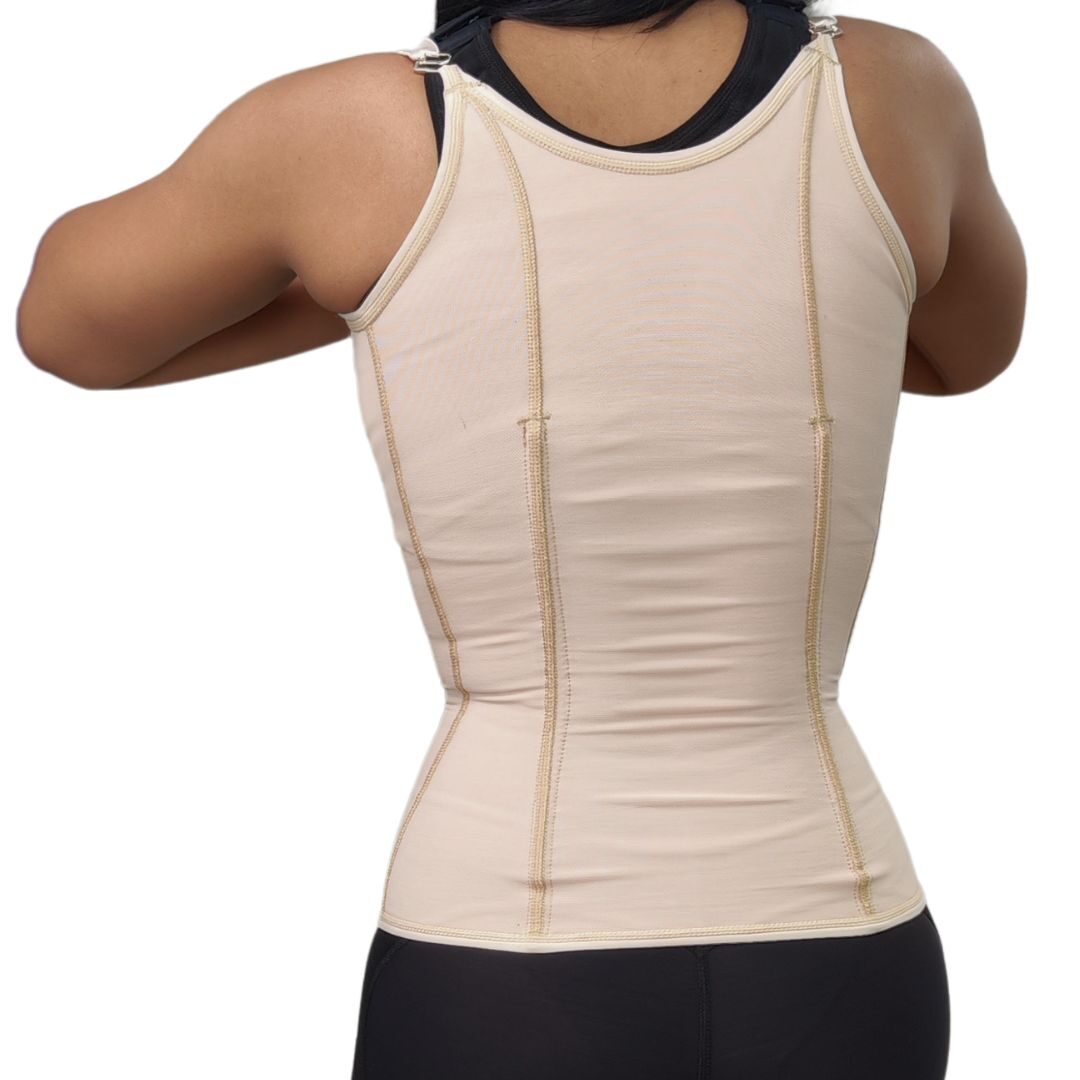 Cinturilla tipo chaleco alta compresión para uso diario con 4 varillas metálicas