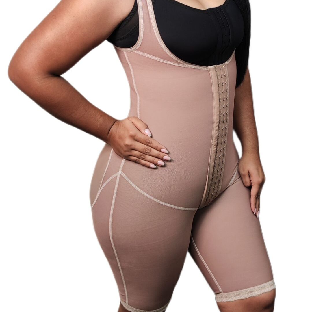 Faja completa a la rodilla alta compresión para postoperatorio y uso diario control cintura vientre bajo levanta glúteos