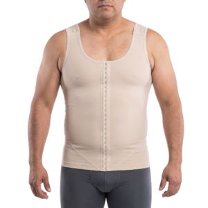 Faja franelilla para caballero de alta compresión. Ideal para presoterapia y uso diario. Controla abdomen y cintura, y actúa como corrector de postura. Fabricada en Powernet y Spandex con gafetes frontales.