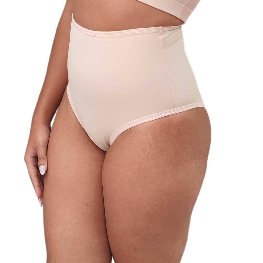 Panty corte alto de licra mediana compresión para uso diario control vientre bajo