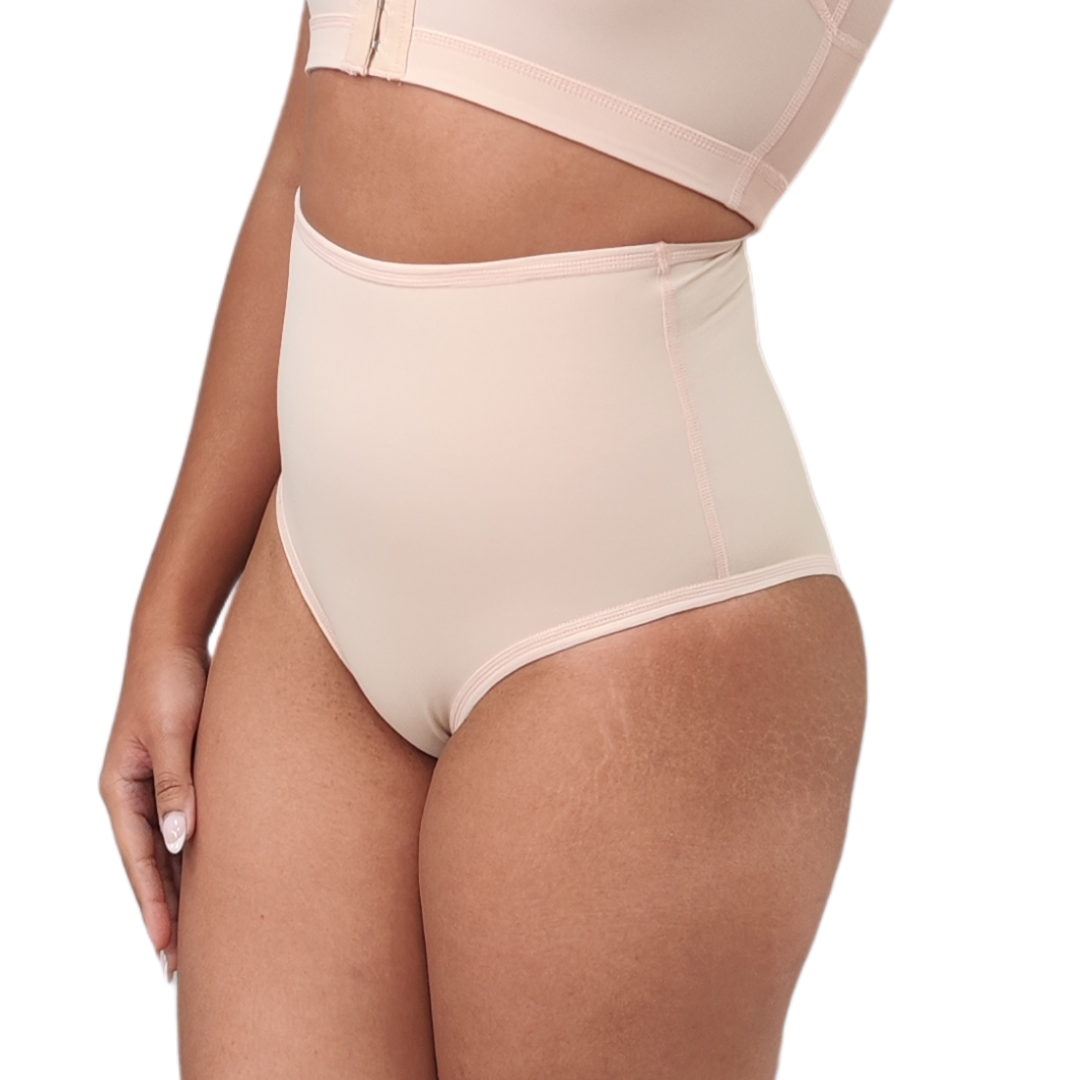 Panty corte alto de licra mediana compresión para uso diario control vientre bajo