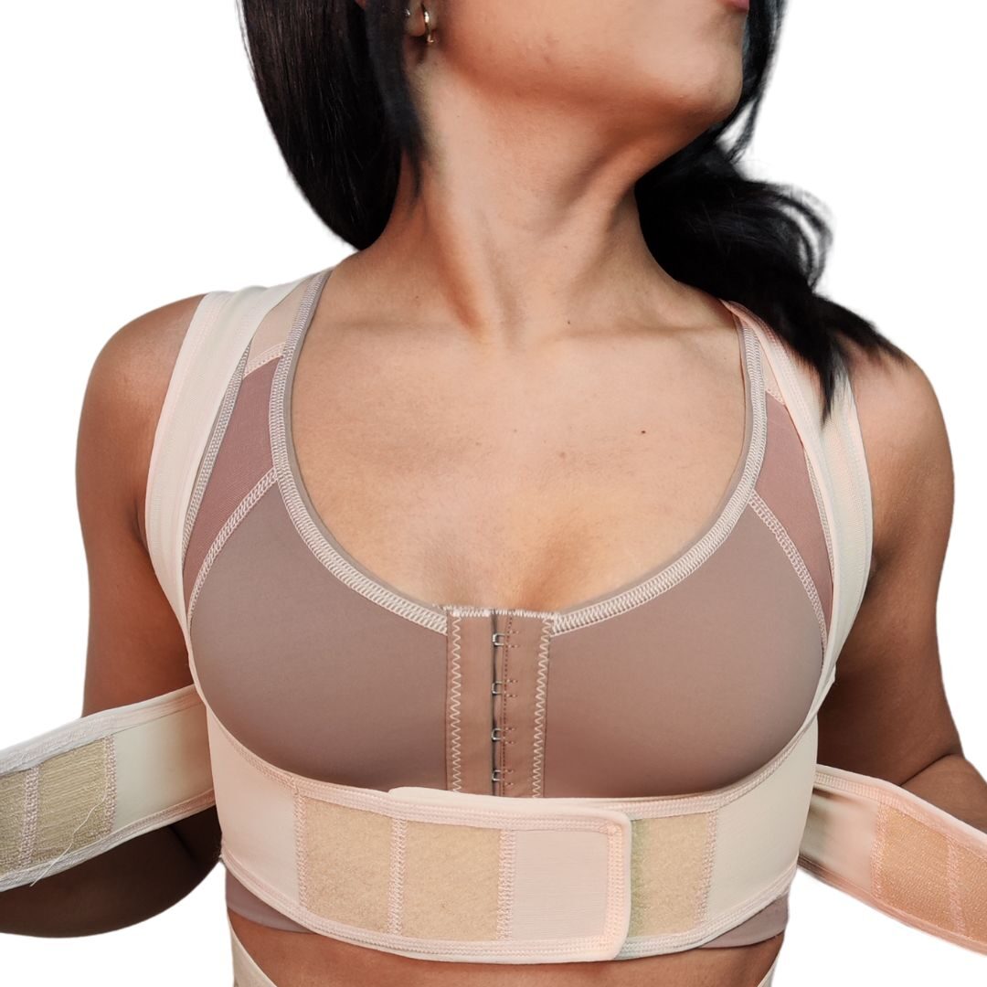 Corrector de postura alta compresión para uso diario con Velcro