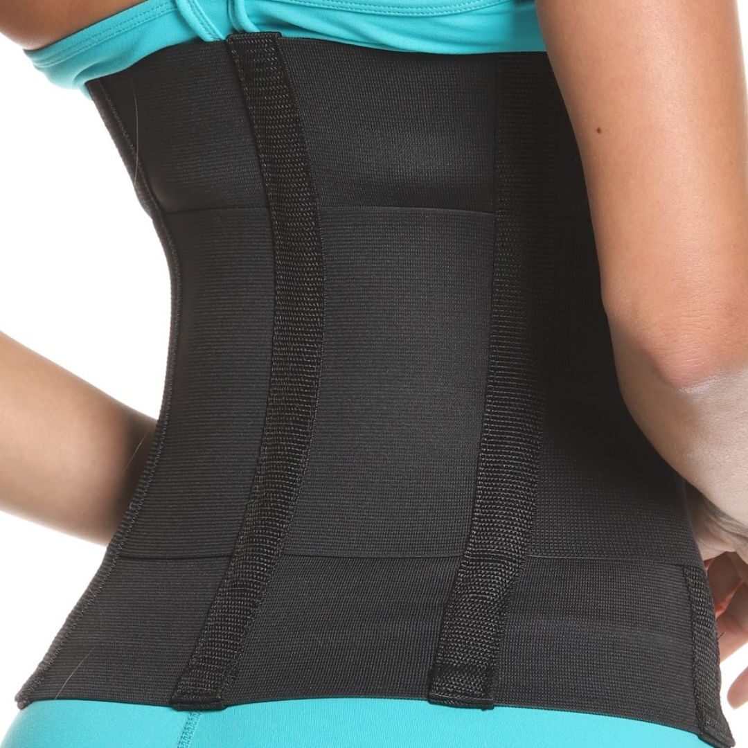 Faja moldeadora Tecnomed de alta compresión con tejido plano, elástico tipo malla y Velcro, correctora de postura para uso diario.
